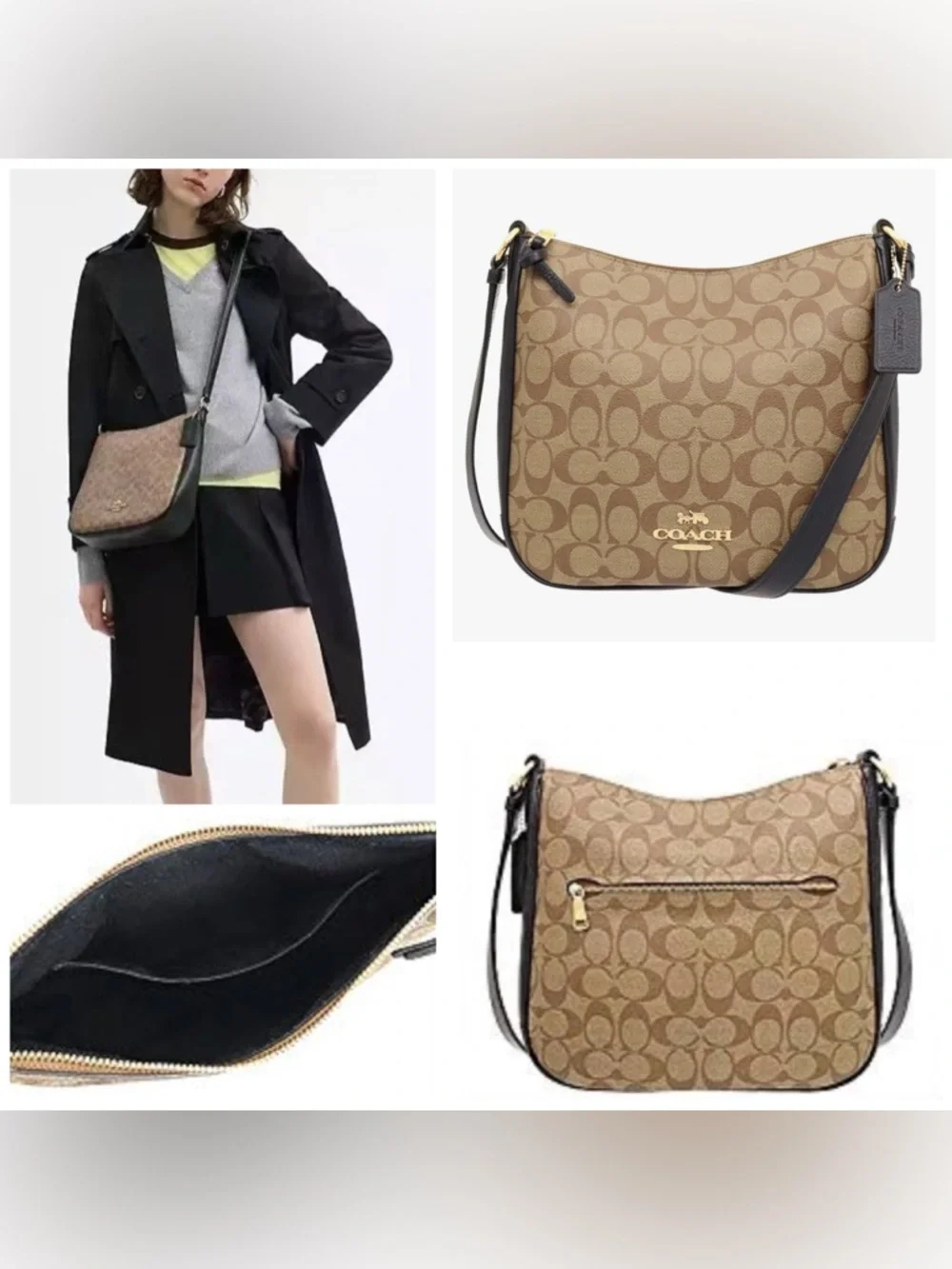 Coach. 5 Piece: Ellie File Bag with Free Sunglasses, Case, Wristlet & Dust Bag. - Picture 2 of 16